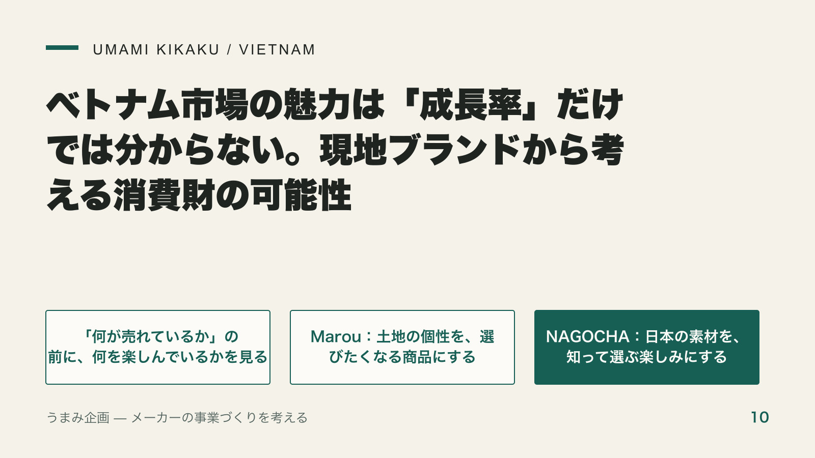 ベトナム市場の魅力は「成長率」だけでは分からない。現地ブランドから考える消費財の可能性の要点を整理した図